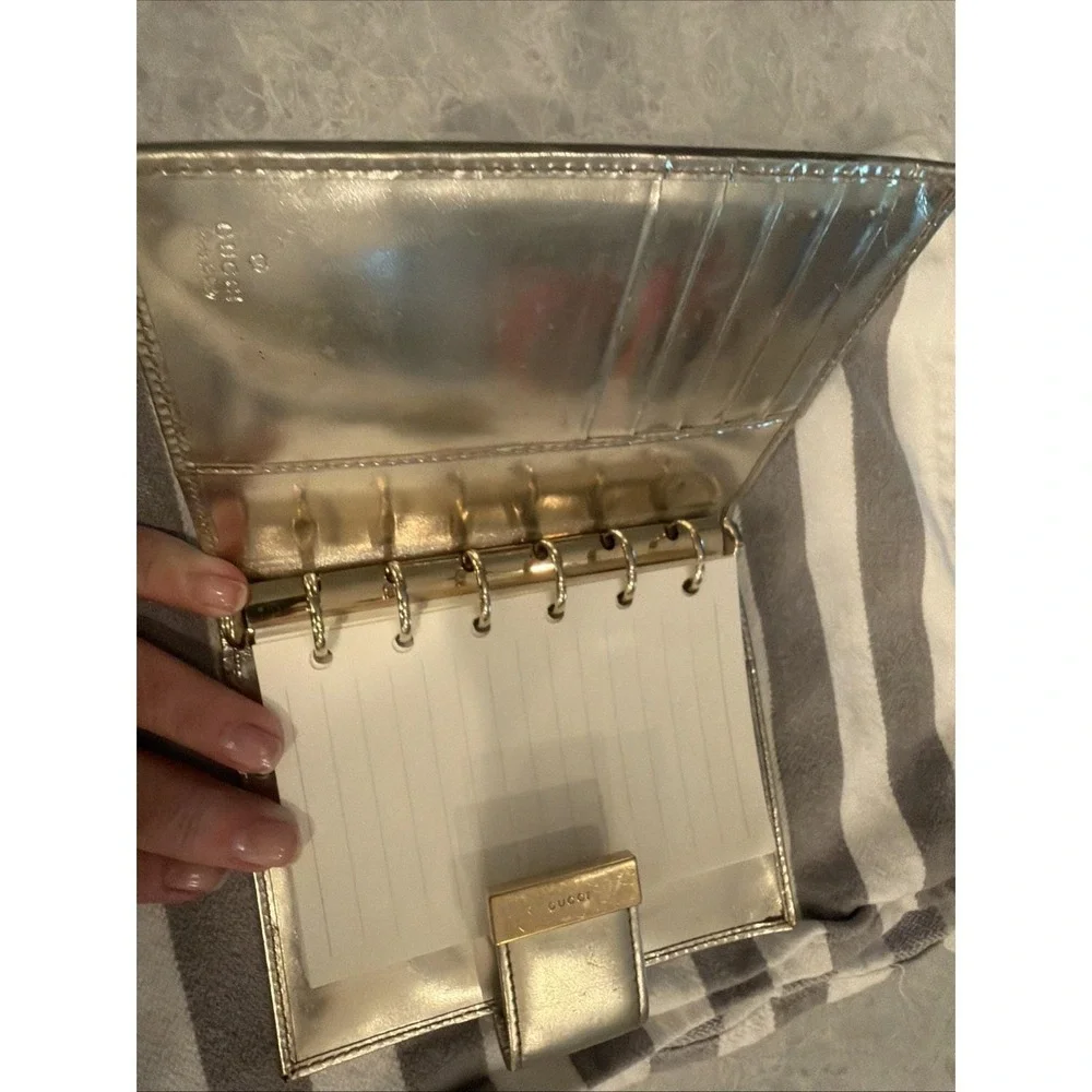 Gold Tone Gucci Wallet with Notebook No Pen. Authentic